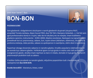 One-man band BON BON | Duo BON BON | Branko Benedičič