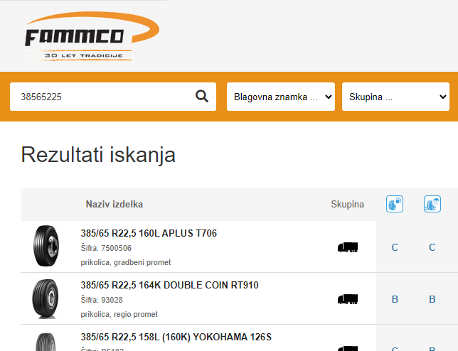 Pametni iskalnik v spletni trgovini Fammco